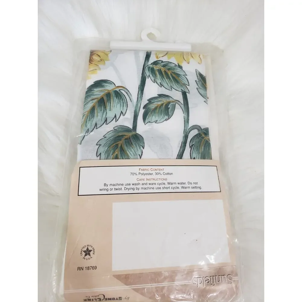 NEW Vintage Valance Tier Curtain Sunflower Country Set‎ Floral Cottagecore